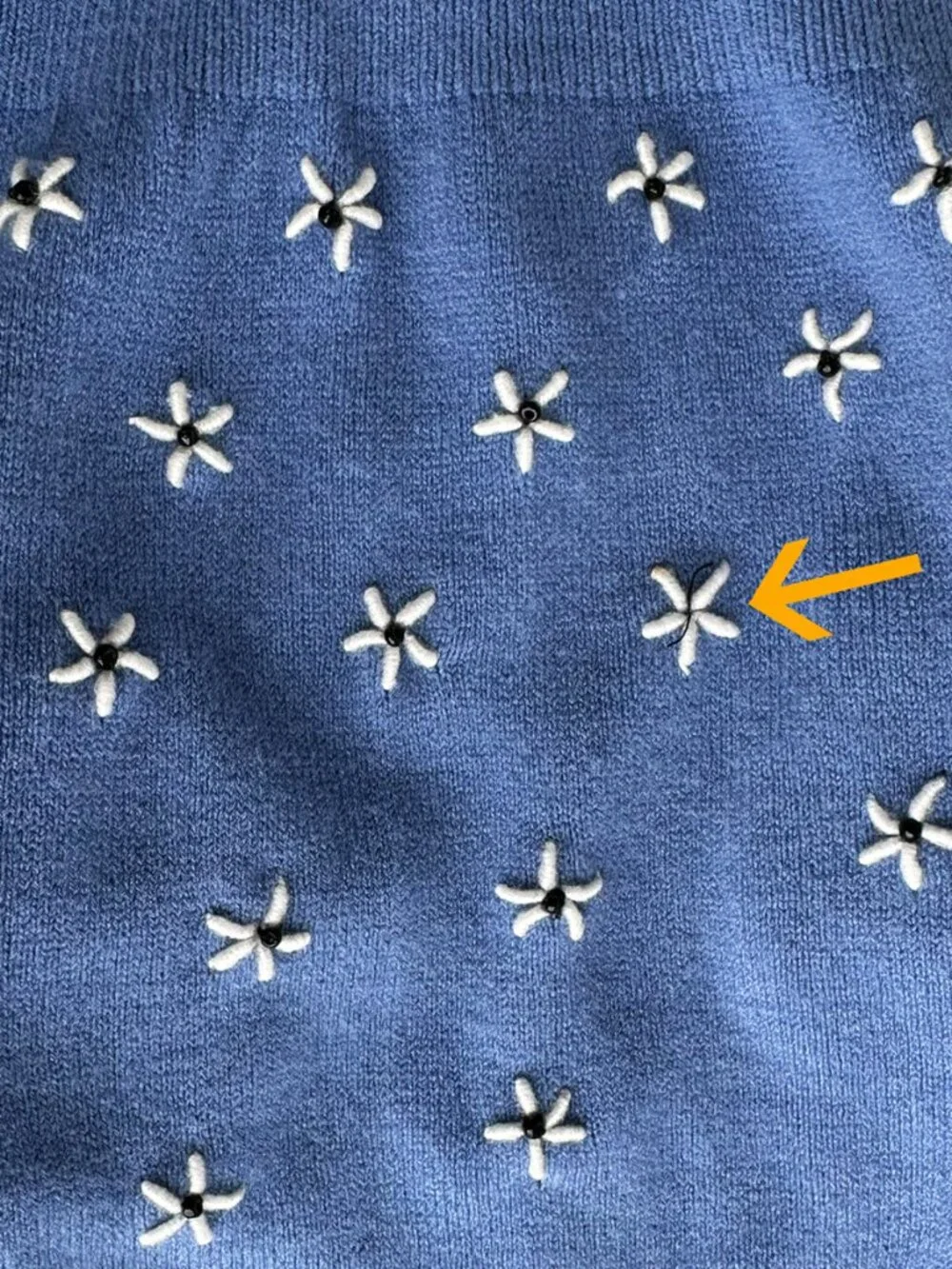 Dickens Closet Periwinkle Blue Embroidered Daisy Dog Sweater M Turtleneck Knit